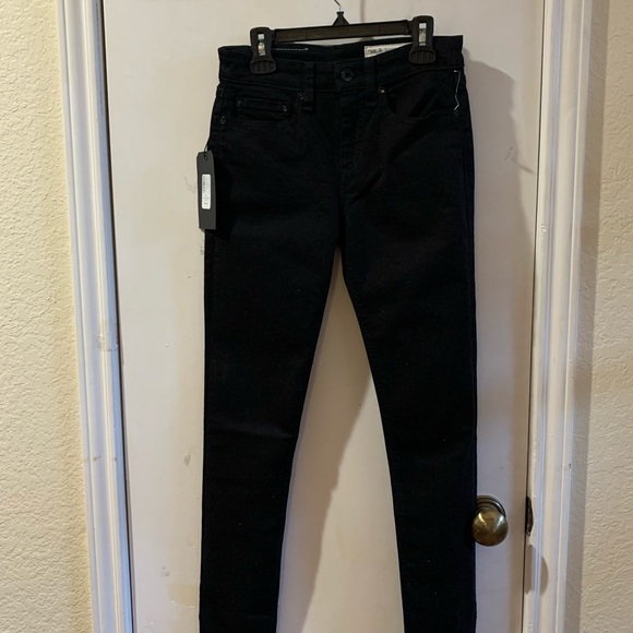 NWT rag & bone Cate mid rise skinny black jeans size 23 - Picture 7 of 12